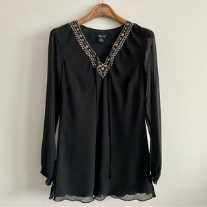 Style & Co NWOT Long Sleeve Black Tunic Size 6